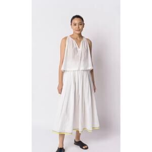 World Of Crow White Cotton Tank Top Blouse Cottagecore XS Crop Minimalist